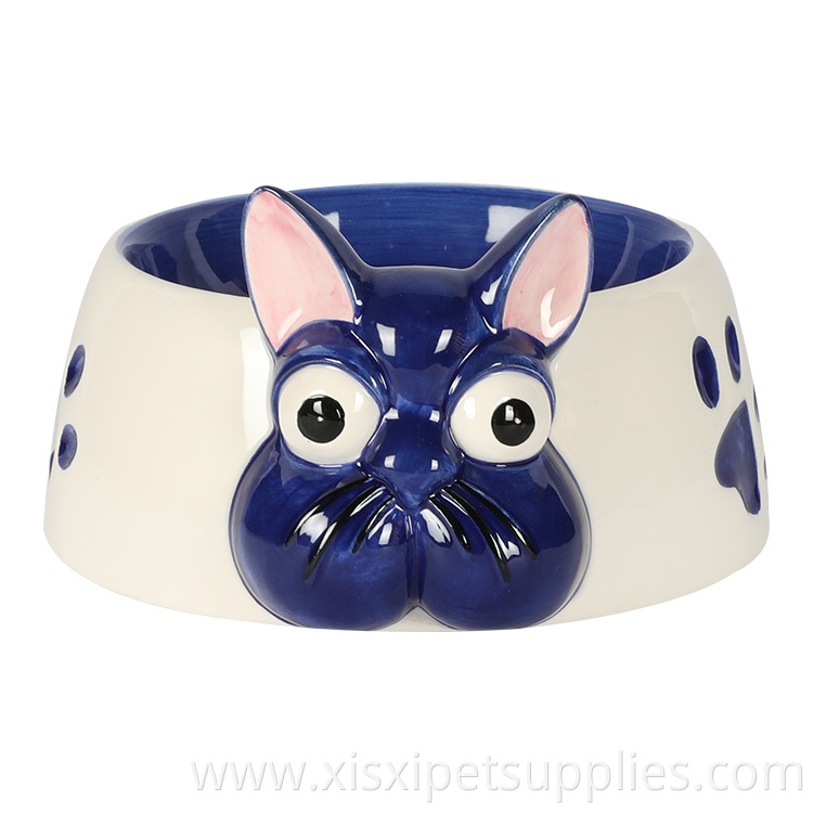 Pet Products Customizable Logo Square Anti Slip Ceramic Pet Dog Bowl